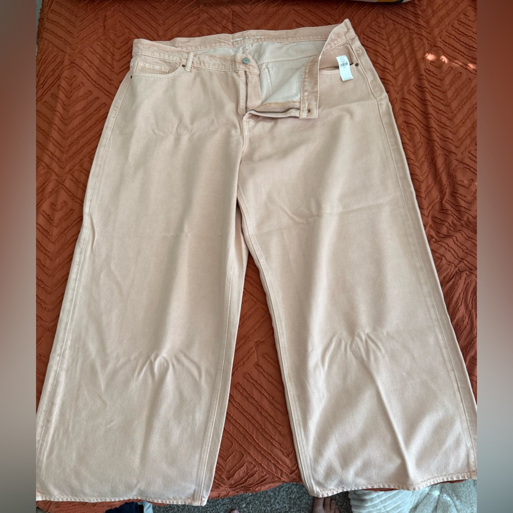 Old Navy Tan Wide Leg Pants Relaxed Fit